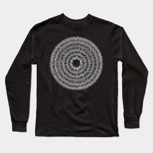 White Doodle Swirly Circles Long Sleeve T-Shirt